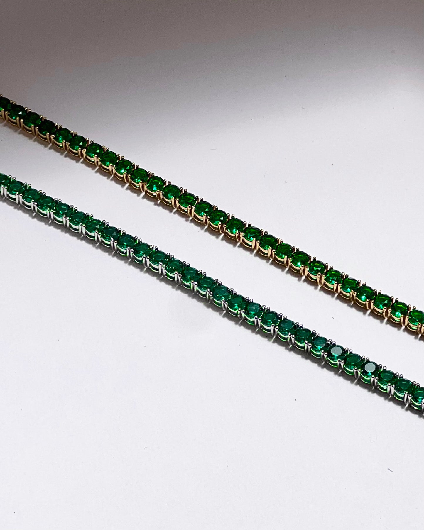 Emerald Silver Tennis Bracelet